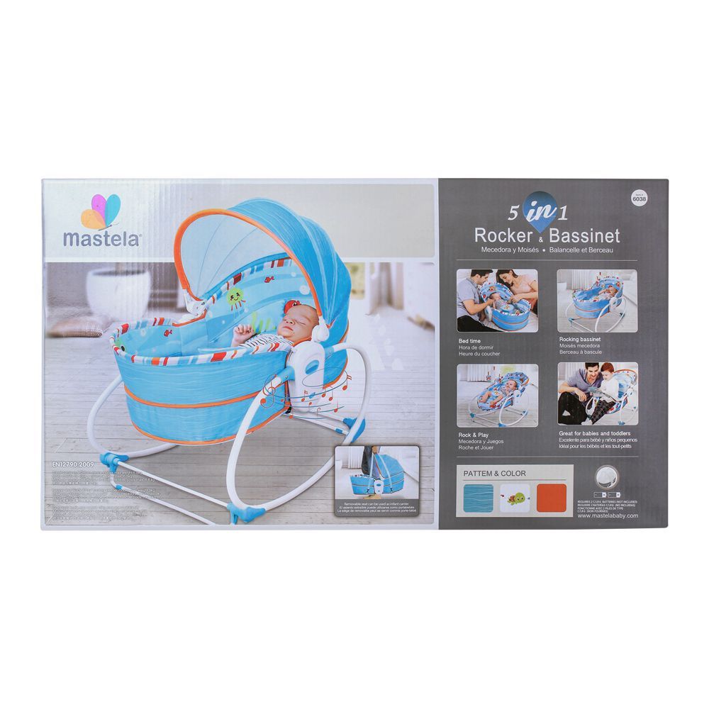 Berceau Couffin Mastela Pour Votre Bébé 5 En 1 – Bleu – Image 5